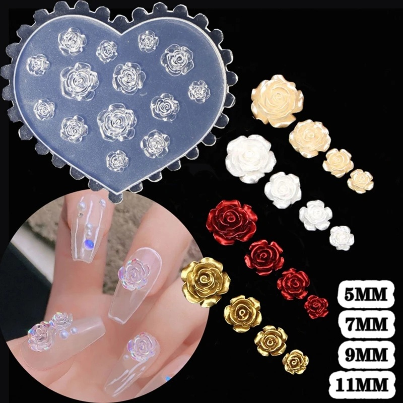 Resin Art Rose - 3D Rose Flower Nail Art Decorations