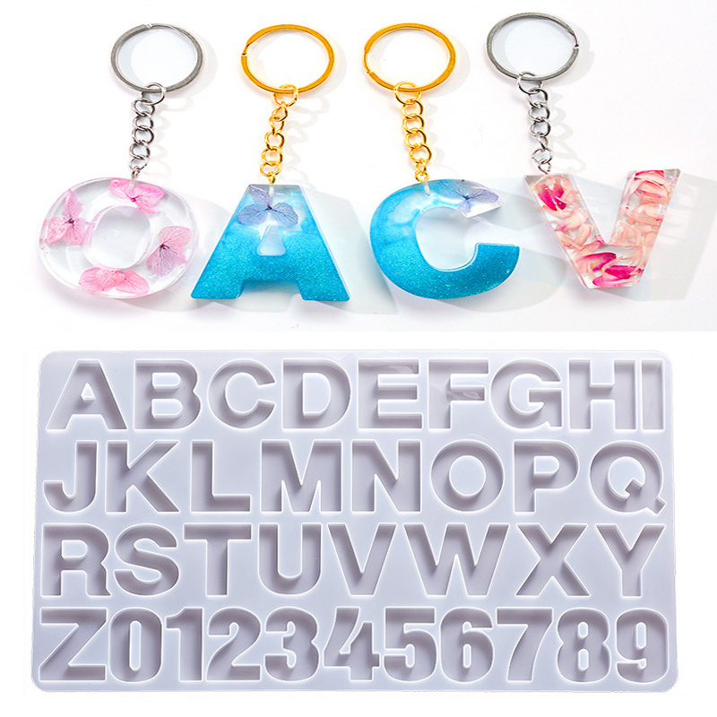 Khuôn silicon làm đồ trang sức - đánh giá và giá Resin Art Alphabet