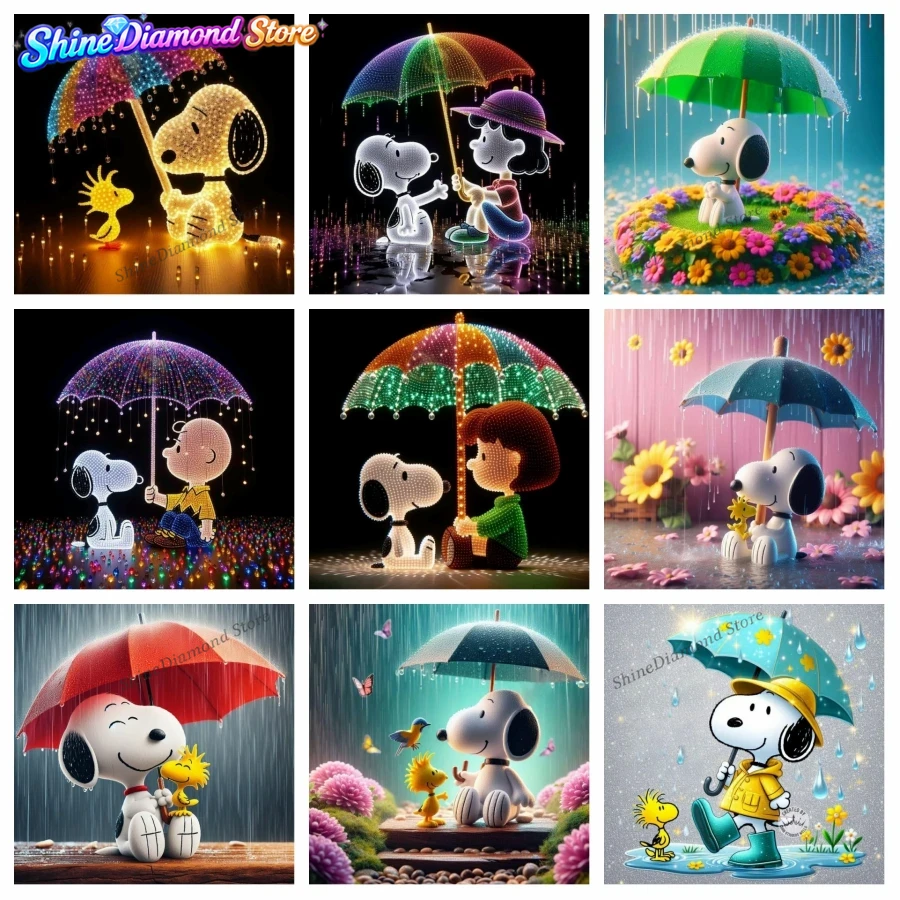 Rainy Day Snoopy Woodstock Car - đánh giá và giá Resin Art Wallpaper